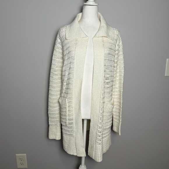 CAbi Open Stitch Cardigan White - Picture 3 of 7